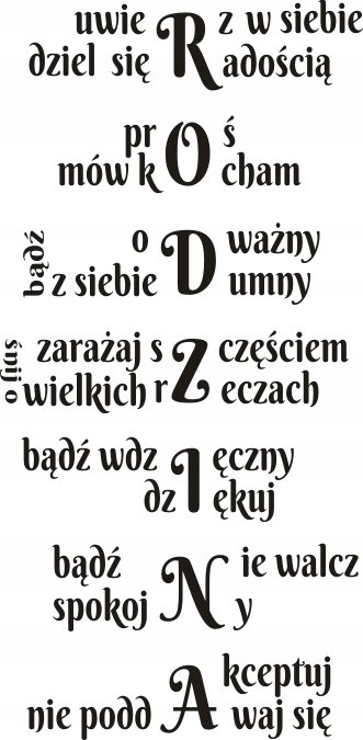 Napis na ścianę naklejka 100x50cm wybór koloru cytat - Rodzina - 120