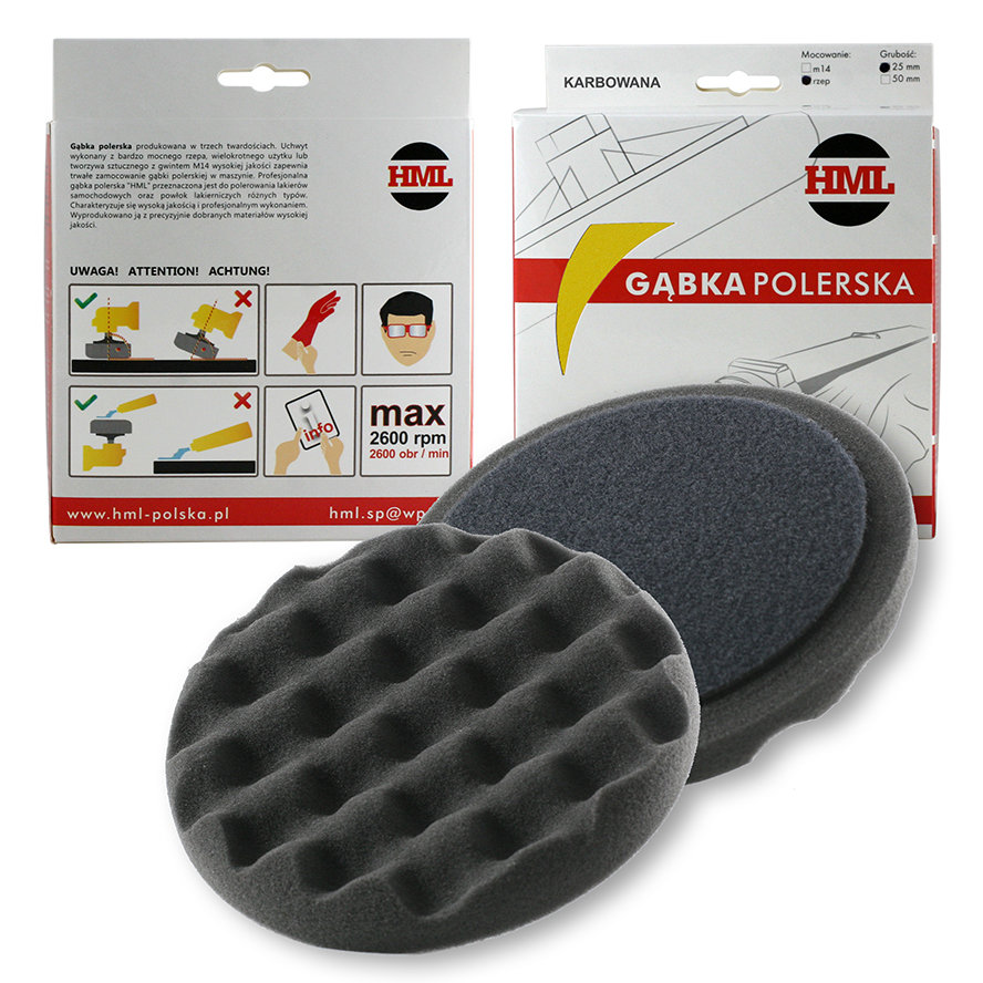 Hml Czarny Pad Gąbka Tarcza Polerska 150Mm Rzep