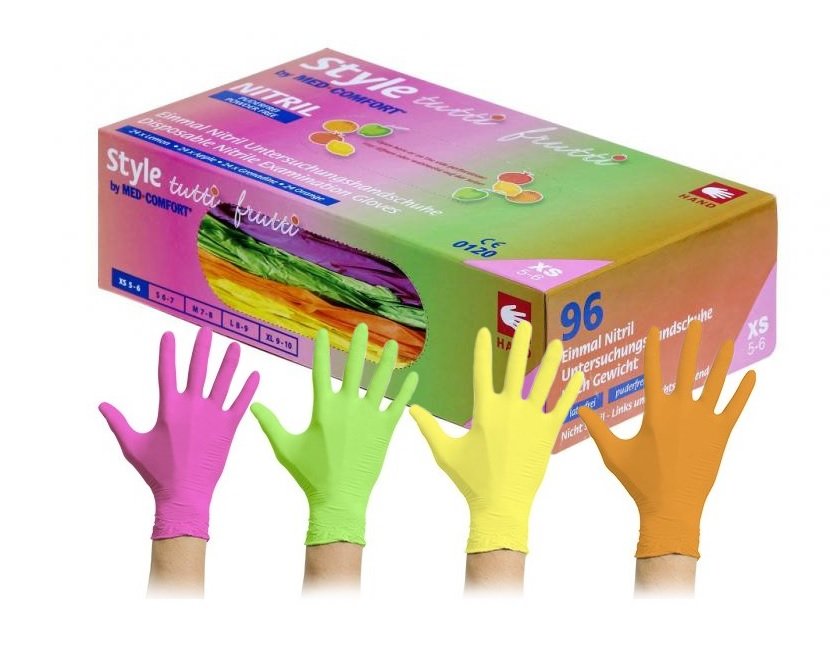 KD Medical Rękawice nitrylowe Style Tutti Frutti, kolorowe, roz. S  96 szt. NN-MST-RNKS-001