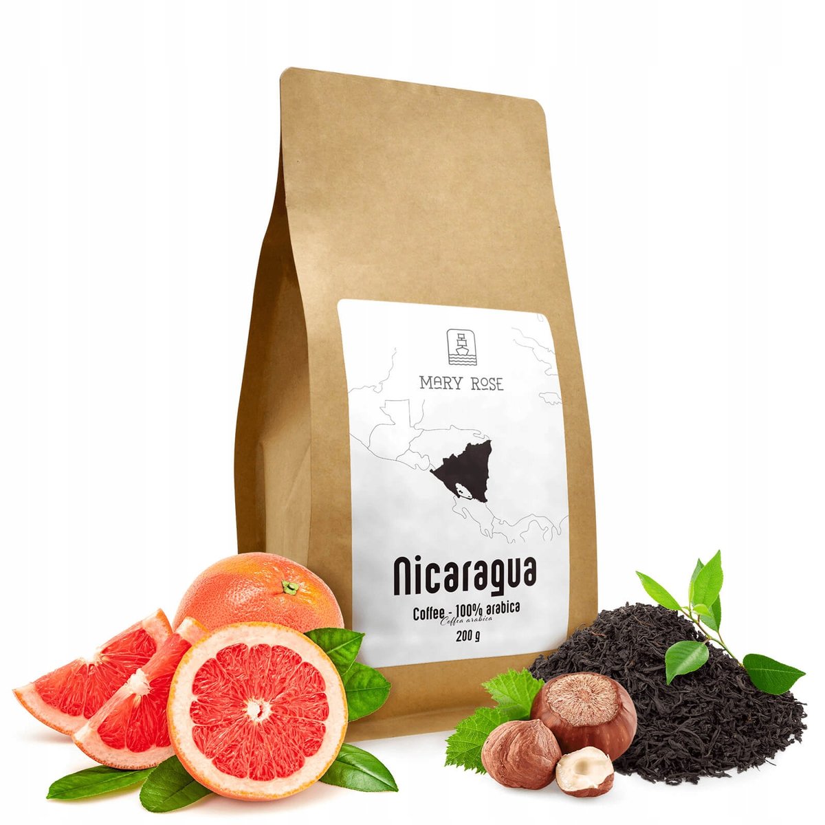 Kawa ziarnista Arabica świeżo palona Nikaragua