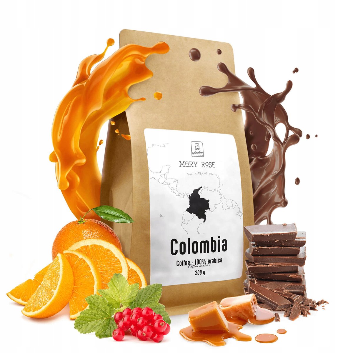 Kawa ziarnista Arabica świeżo palona Kolumbia