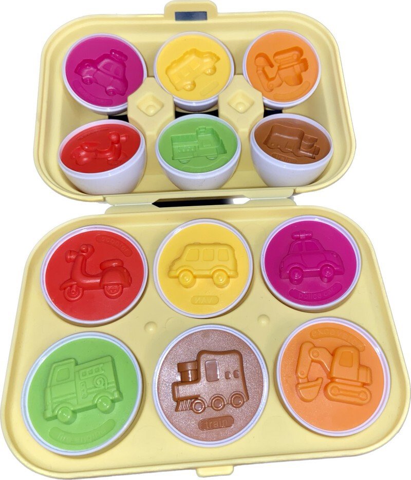 JAJKA MONTESSORI KSZTAŁTY POJAZDY 6szt