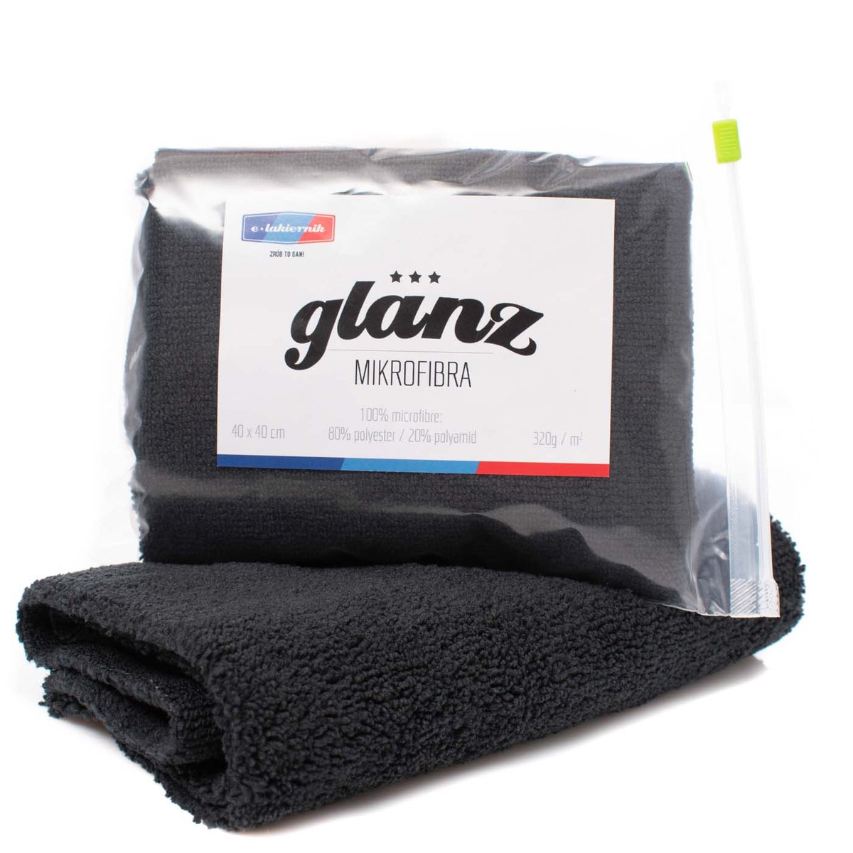 Super Mikrofibra Glanz 40X40Cm Gramatura 320G/M2 (Czarna)