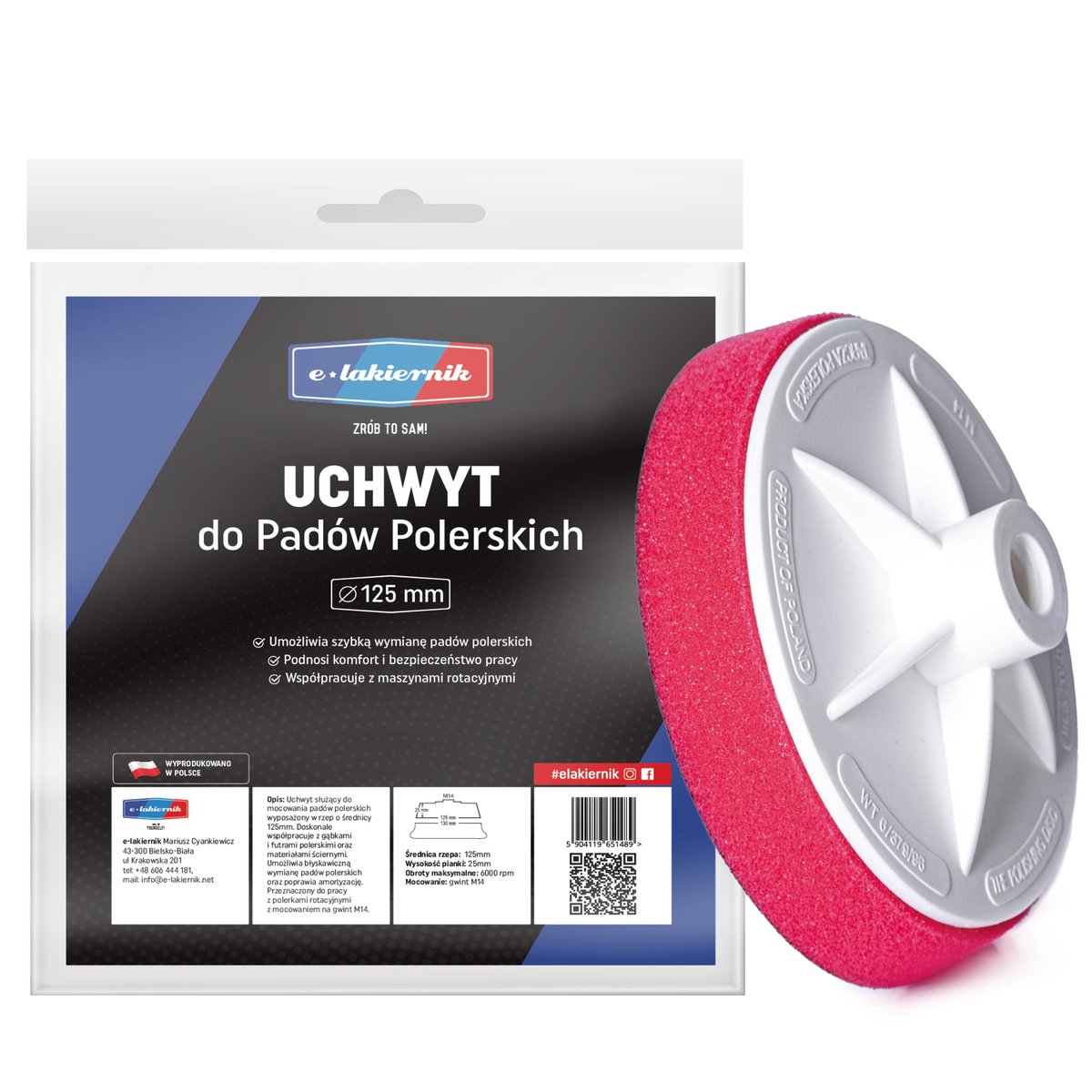 E-Lakiernik Uchwyt Do Padów Gąbek Tarcz Polerskich