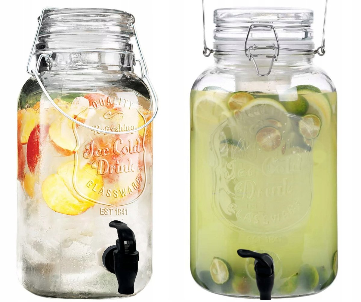 Słoik słój z kranem dyspenser do lemoniady 3,5L