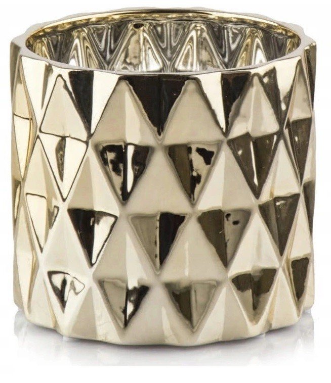 Doniczka Osłonka Ceramiczna 12,5 CM Złota Ozdoba