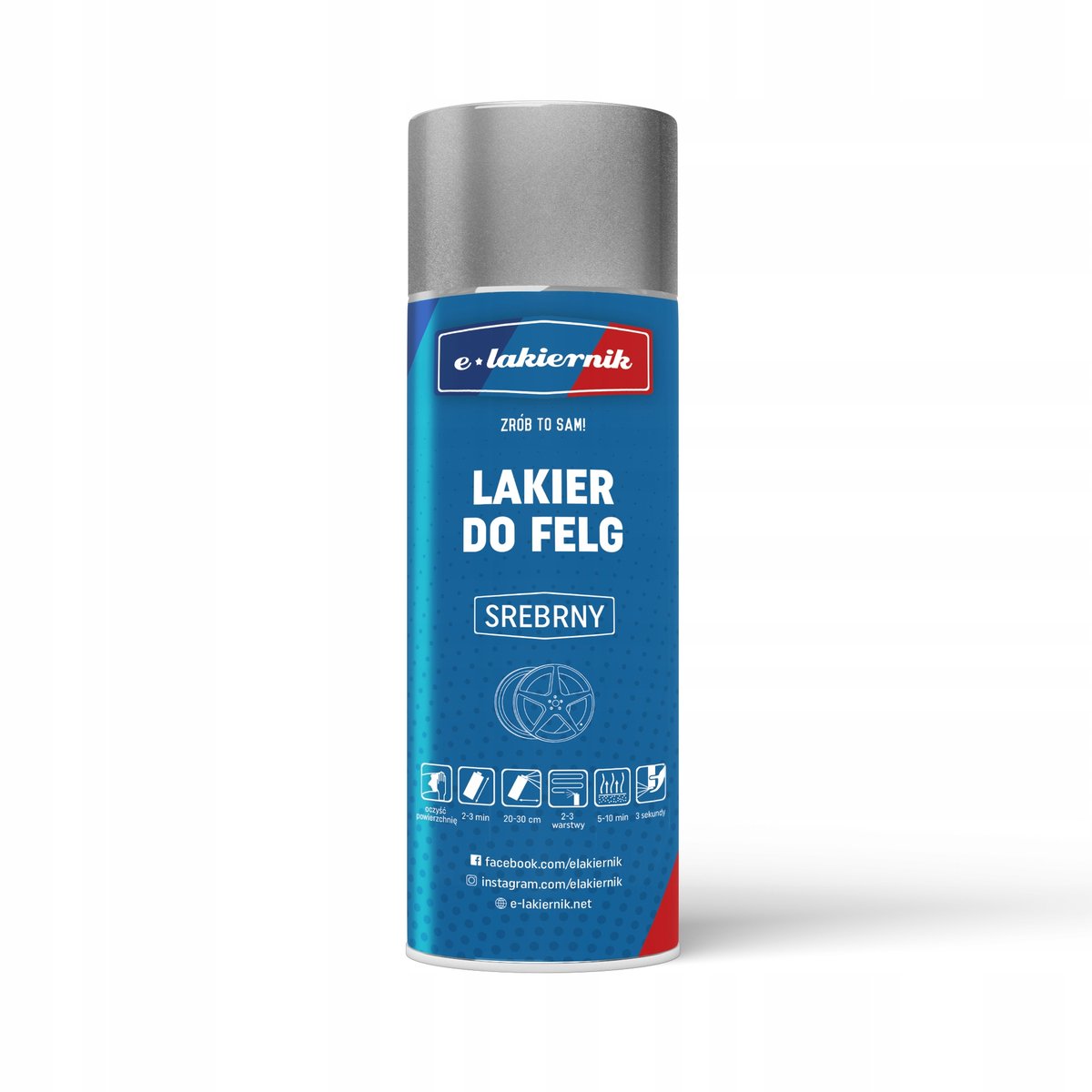 e-lakiernik LAKIER DO FELG SREBRNY SPRAY 400ml