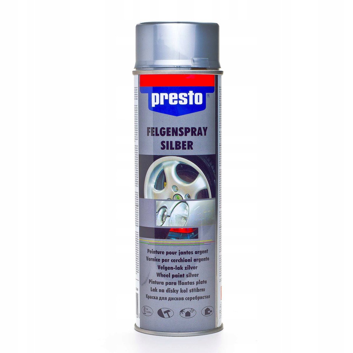 Srebrny Lakier Do Felg | Spray 500Ml Presto