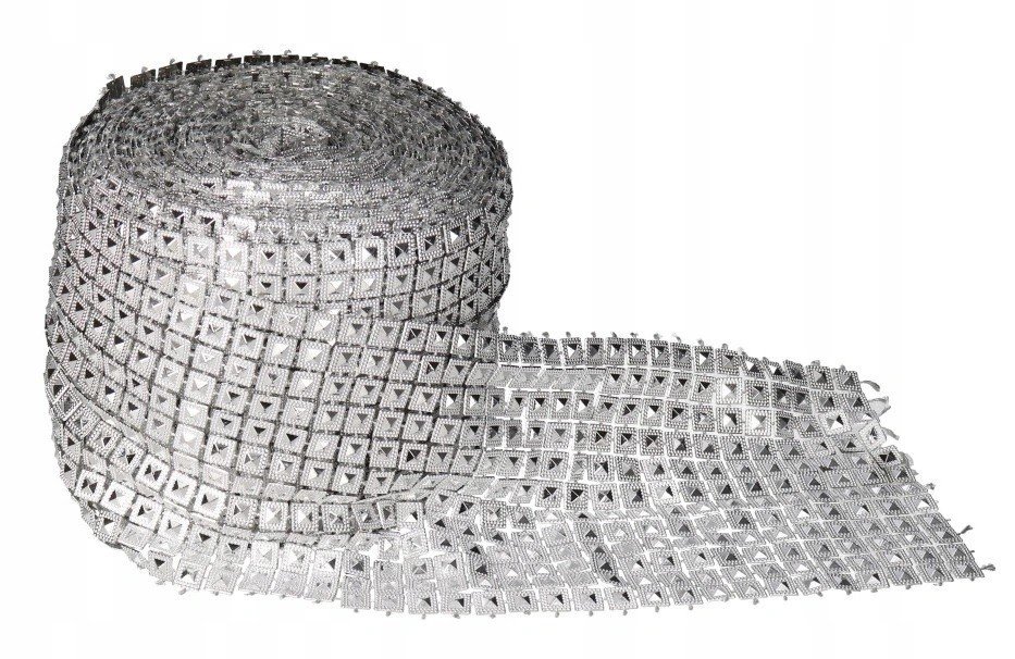 TAŚMA CYRKONIE PAS DIAMENTOWY 9,1M X10CM SREBRNA