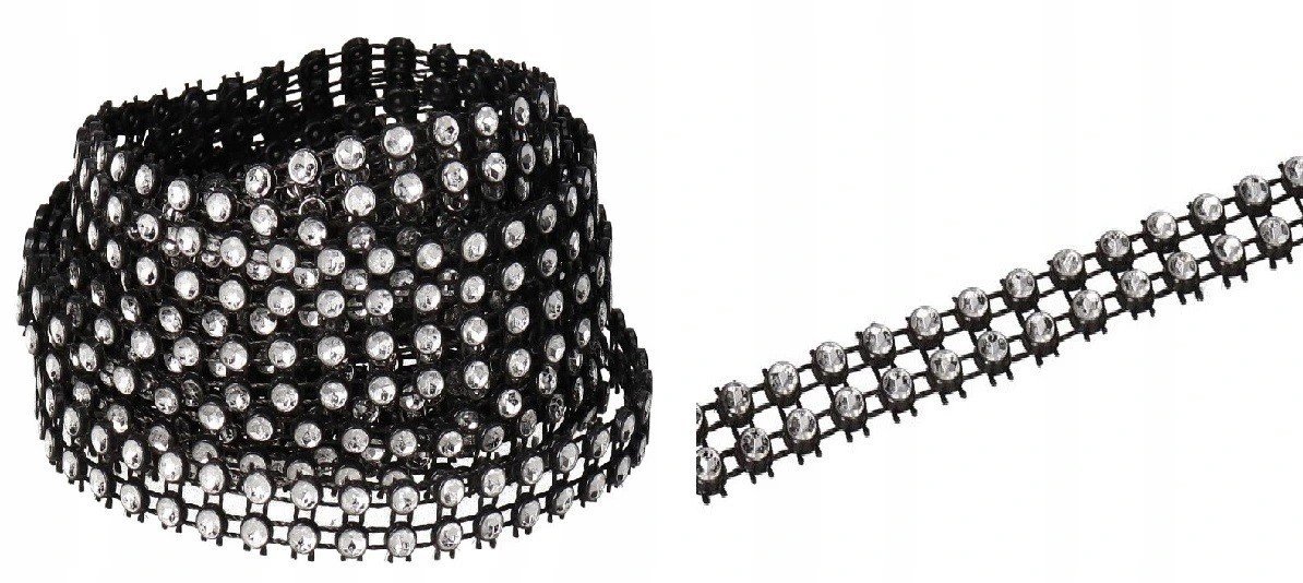 TAŚMA CYRKONIE PAS DIAMENTOWY OZDOBNY 1CM X 3M