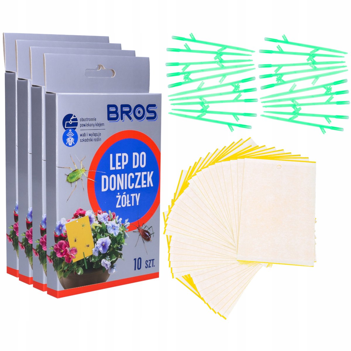 Żółte Lepy Do Doniczek Ziemiórki 40Szt Bros
