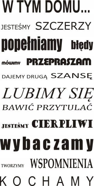 Napis na ścianę, naklejka 75x38cm wybór koloru - W tym domu... - 72