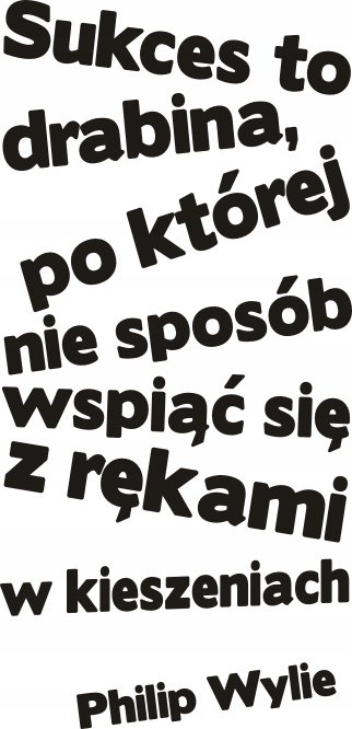 Napis na ścianę naklejka 75x38cm wybór koloru - Sukces to drabina - 109