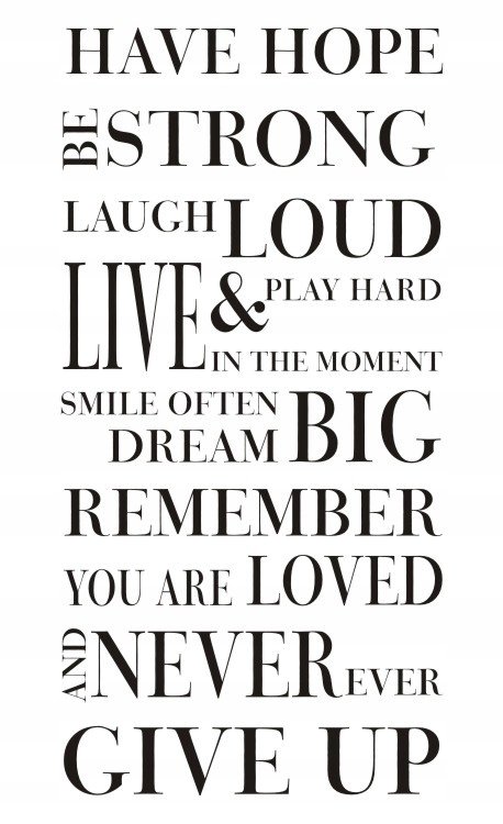 Napis na ścianę naklejka 75x38cm wybór koloru - Have Hope Be Strong 37