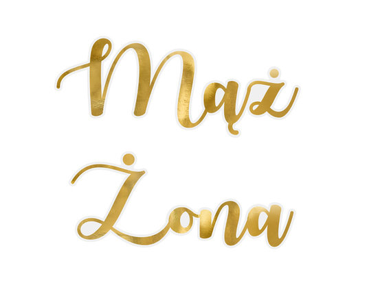 Naklejki na kieliszki ''Mąż i Żona'', złoty (1 op. / 2 szt.)