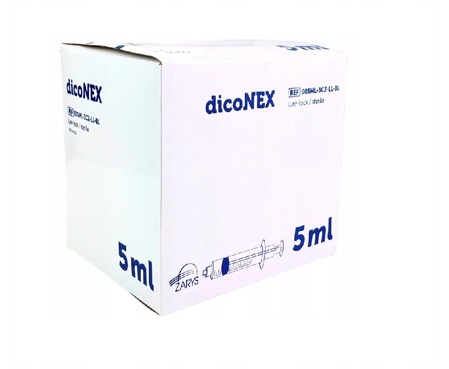 Strzykawka 5ml luer-lock wkręcana 100 szt Zarys