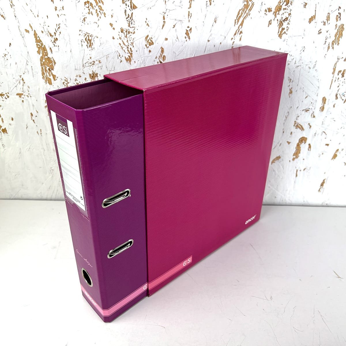 Segregator A4 z dźwignią z pudełkiem classic stripes fuksja