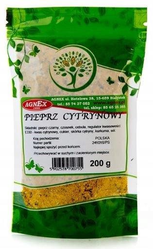 Agnex Krzysztof Wierzbicki Pieprz cytrynowy 200g PIEPRZ CYTRYNOWY