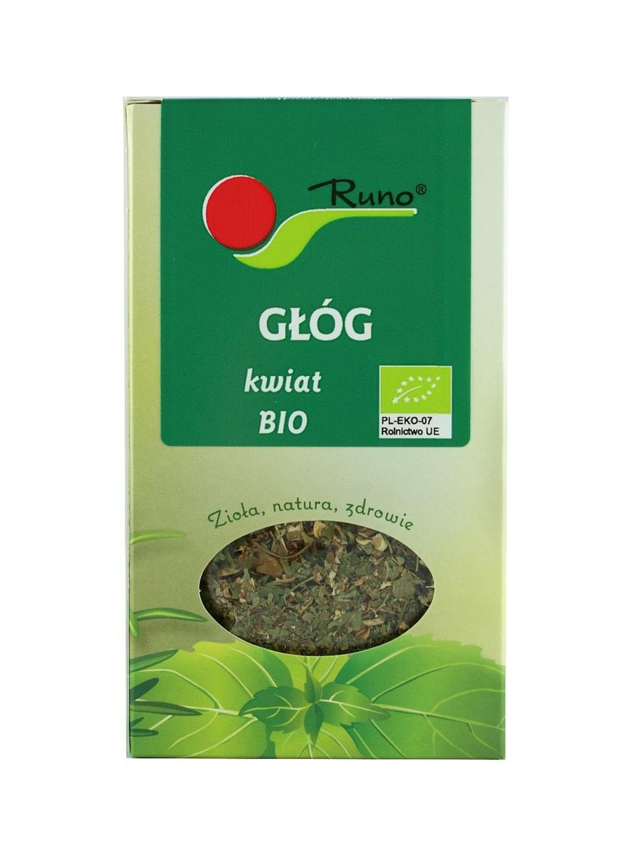 ZIOŁA GŁÓG KWIAT WSPOMAGA UKŁAD KRĄŻENIA RUNO  50G