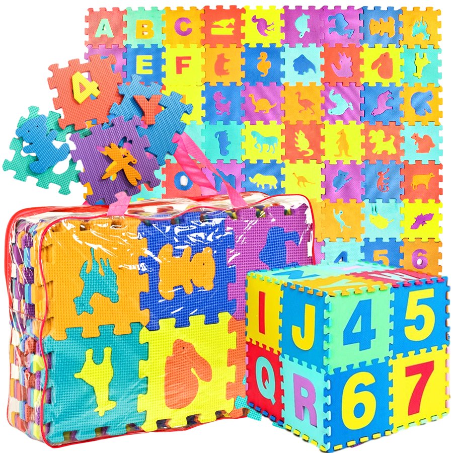 PUZZLE PIANKOWE duża mata edukacyjna XXL 72 szt.