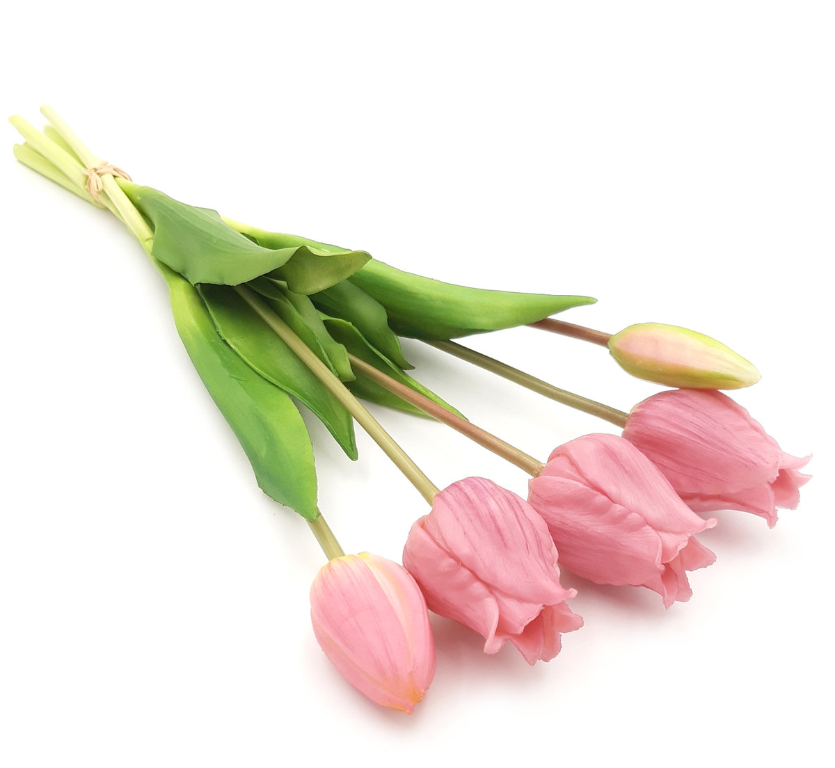 Tulipany silikonowe jak żywe liliowe bukiet 5 sztuk gumowe 39 cm