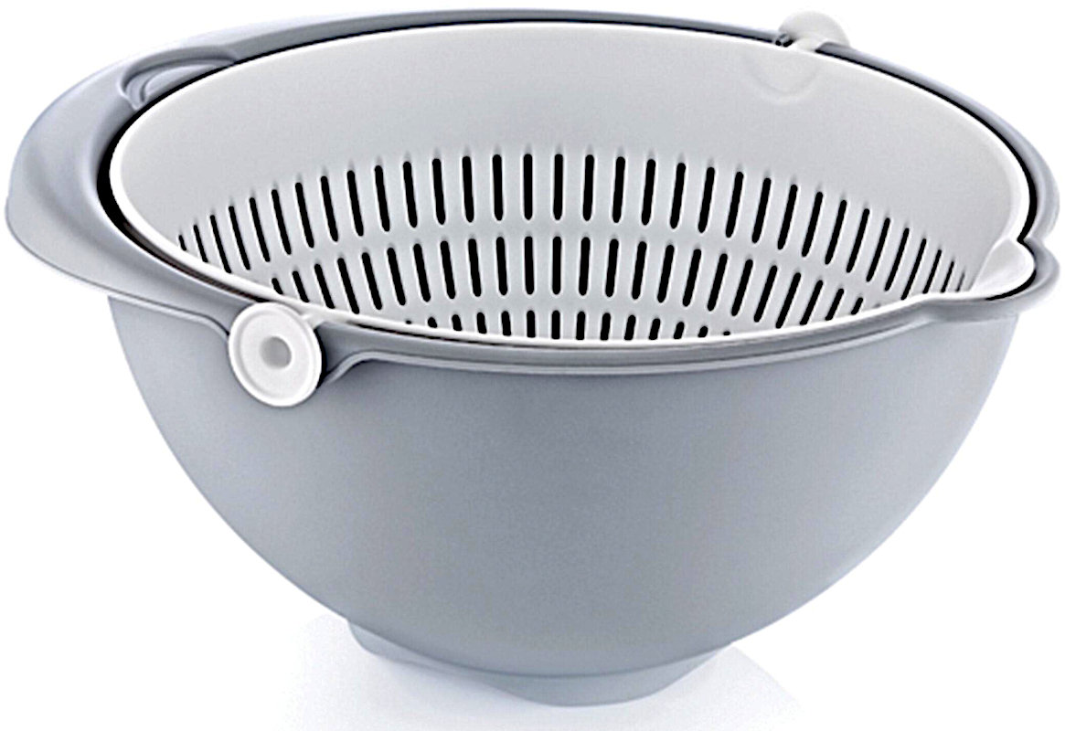 KEEEPER - 2w1 - Miska - Cedzak - Stella - szara - 25x25x12 cm