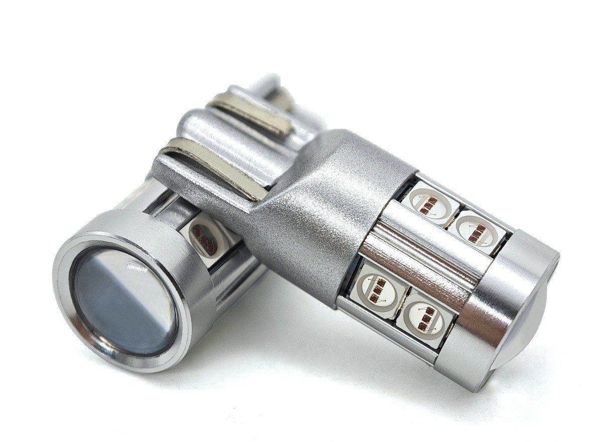W5W żarówka LED T10 12-24V CANBUS 500lm 8 kolorów Czerwony