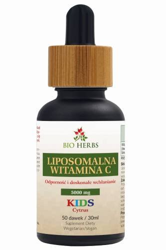 Bio Herbs, Liposomalna Witamina C 5000mg, Dla Dzieci, Cytrusowa, 30ml