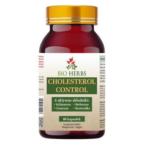 Bio Herbs, Cholesterol Control Forte 4 Aktywne Składniki, 80szt.