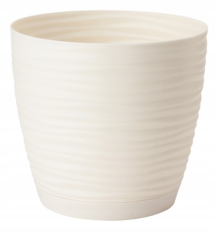 Doniczka Sahara Petit z podstawką KREMOWA 15 cm