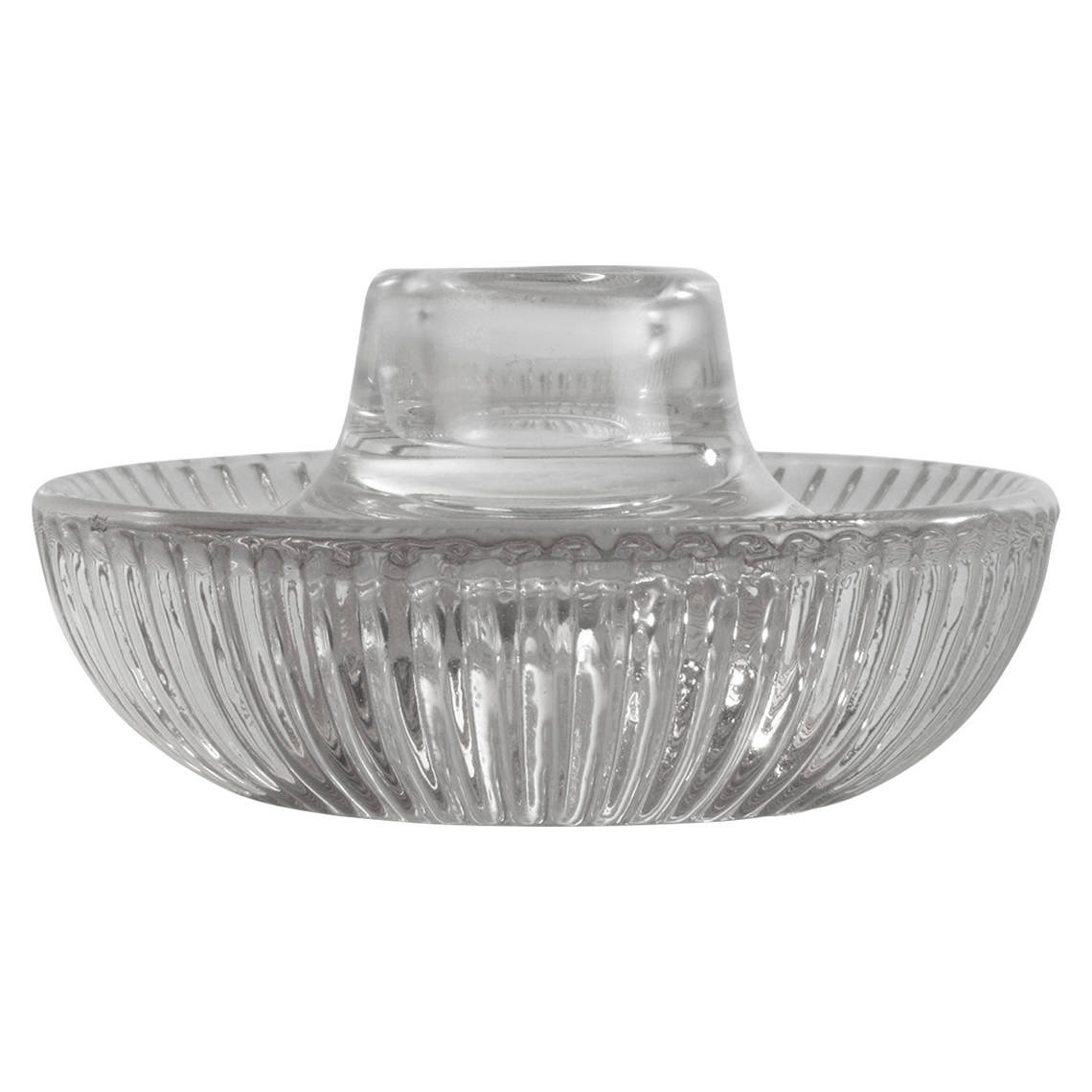 Karbowany świecznik ze szkła ARTY