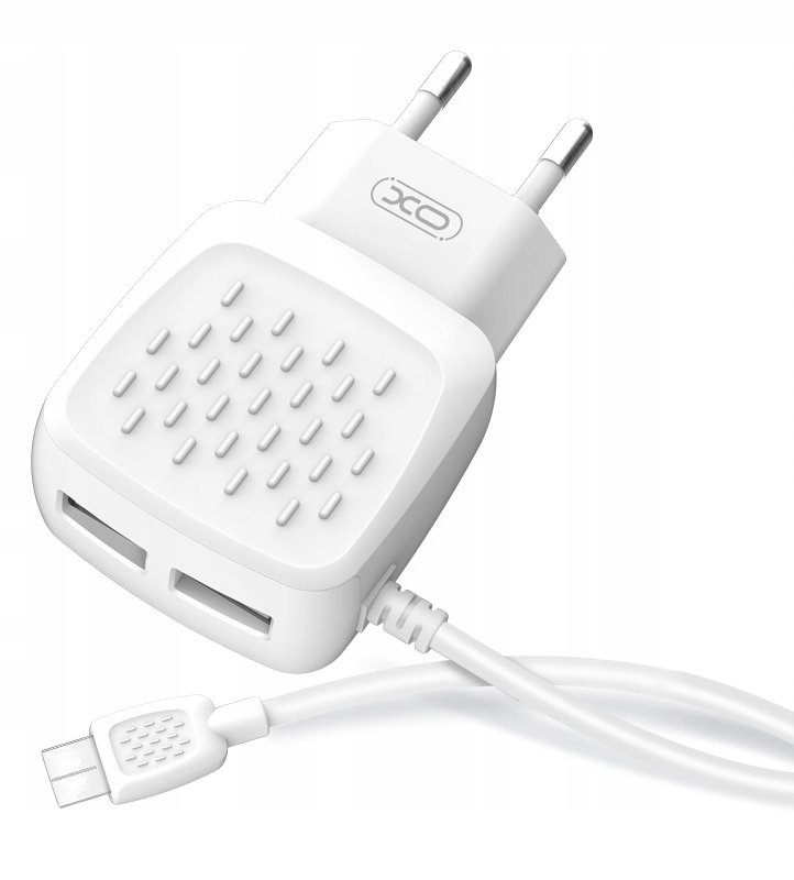 XO Ładowarka sieciowa L51 plus kabel typ-c biała 2USB 2,1A