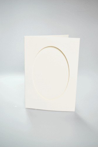 Haft krzyżykowy - Kartki z owalnym psp kremowe