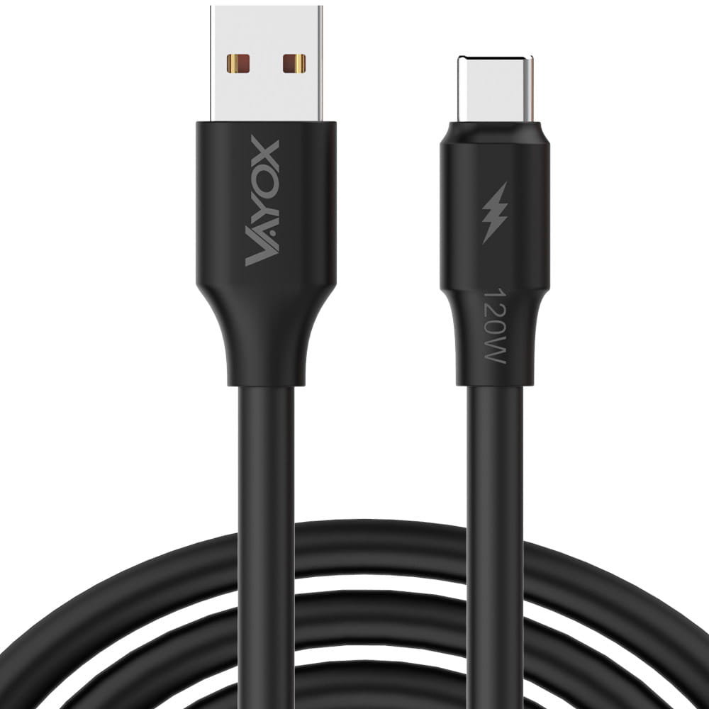 Kabel USB - USB-C 120W 3A 1m fast line czarny VA0121 Vayox