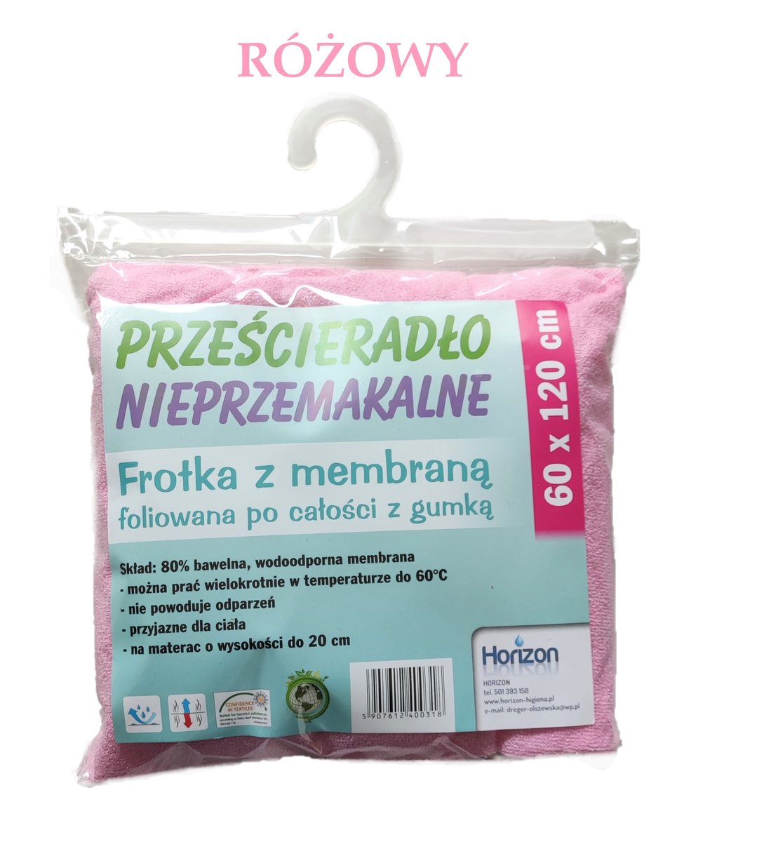 Wodoodporne Prześcieradło Ochronne Frotte Do Łóżeczka Niemowlęcego Z Gumką Premium 60X120 Cm Różowe