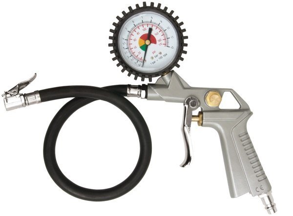 pistolet do pompowania z manometrem silver