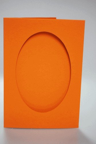 Haft krzyżykowy - Duża kartka z owalnym psp pomarańczowa