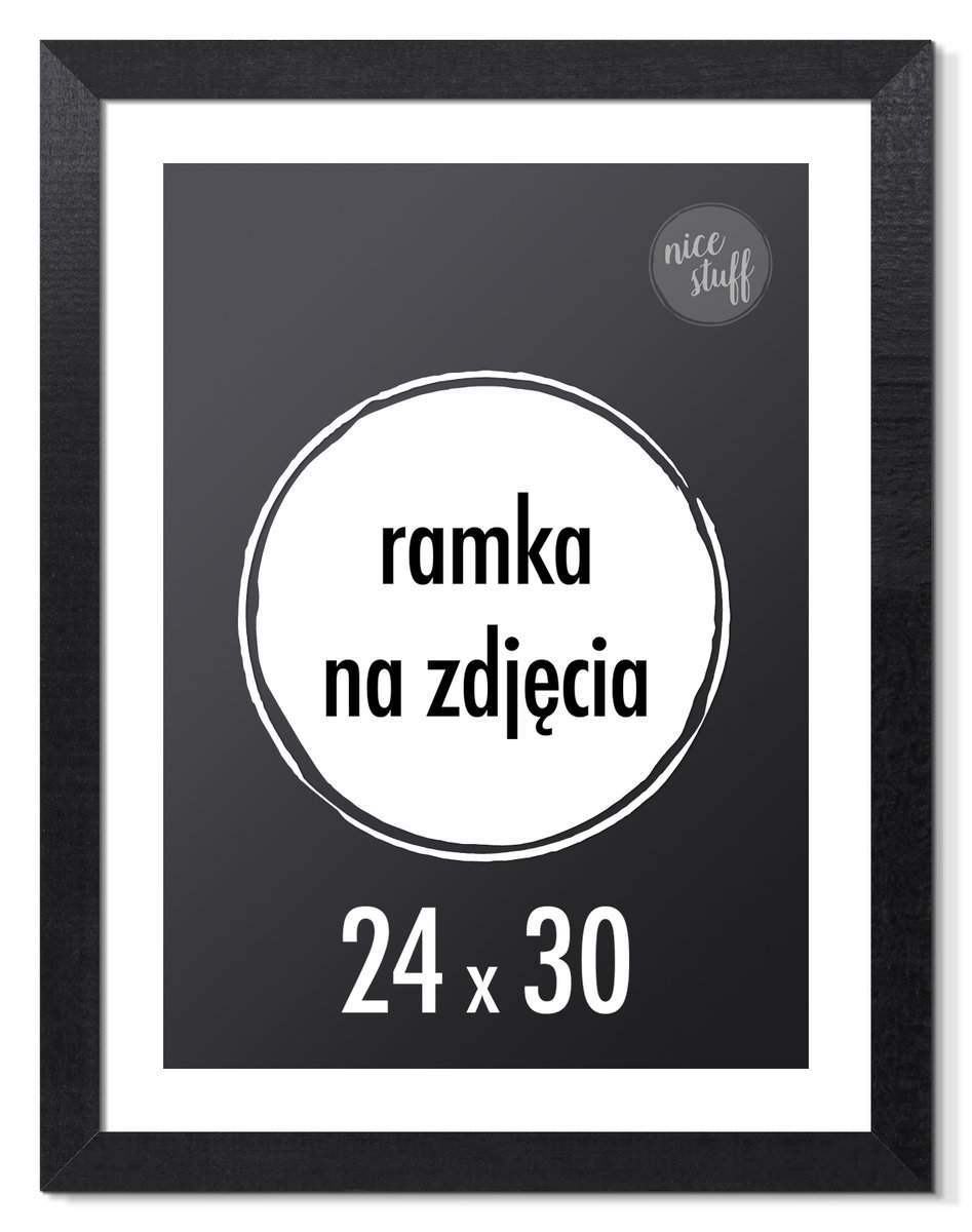 RAMKA NA ZDJĘCIA 24x30 cm ramki 30x24 czarna drewniana sosna