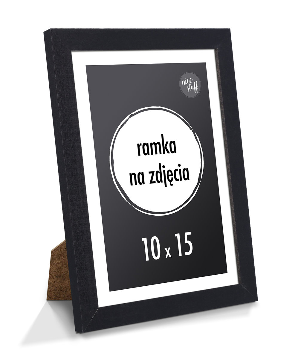 RAMKA NA ZDJĘCIA 10x15 cm A6 ramki 15x10 czarna drewniana sosna