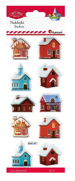 Titanum Naklejki wypukłe miękkie domki w śniegu 10 szt.