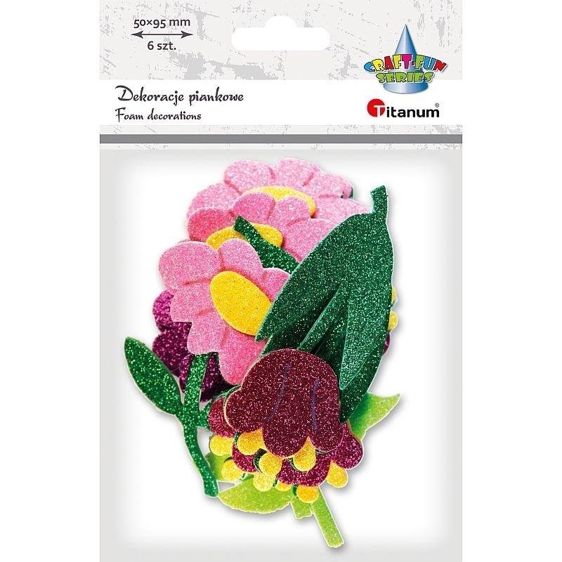 Dekoracje piankowe 3D kwiaty mix 6szt - Titanum