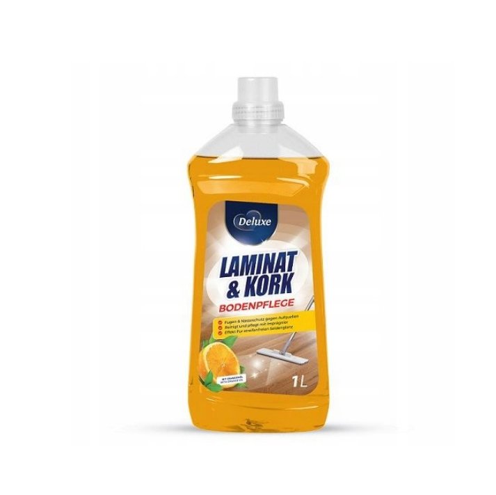 Deluxe Płyn Do Podłóg Drewnianych Laminat 1L Pomarańczowy