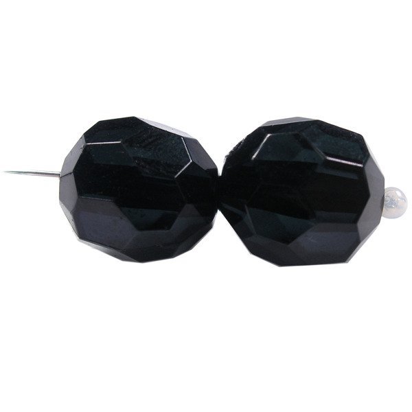 Korale okrągłe szlifowane 11 mm ( 6szt ) Czarne