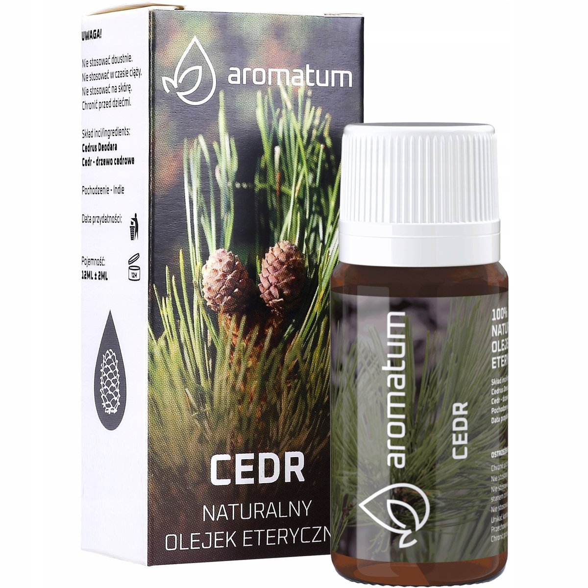 Naturalny OLEJEK ETERYCZNY drzewo cedrowe 12 ml