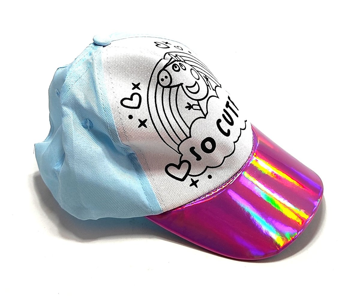 Czapka z daszkiem Świnka Peppa do pokolorowania