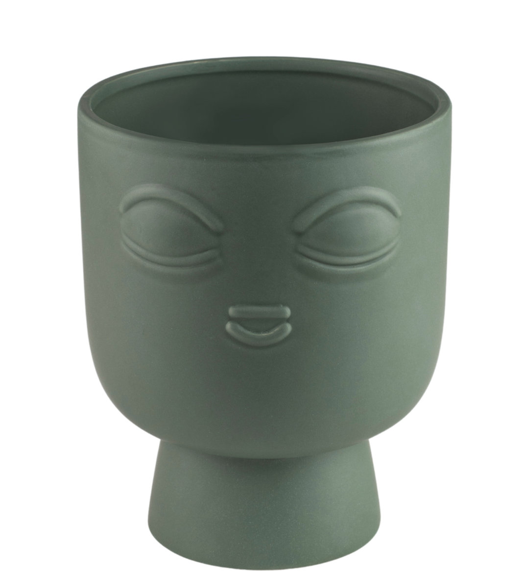 Osłonka ceramiczna TWARZ zielona, śr. 13 cm