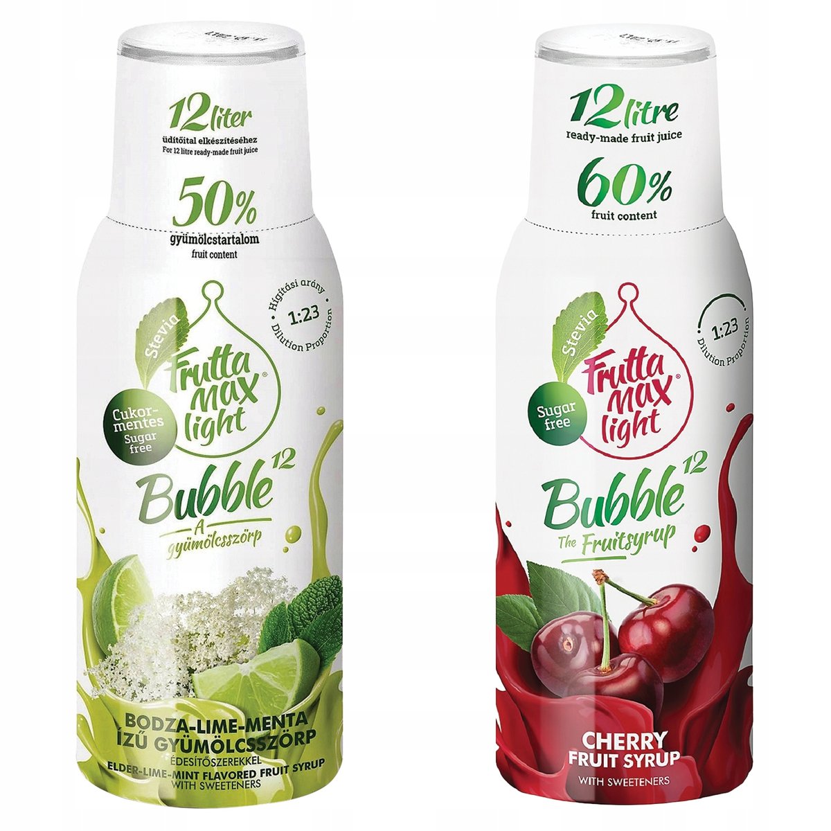 Zestaw 2x Syrop Fruttamax Limonka-Mięta Wiśnia