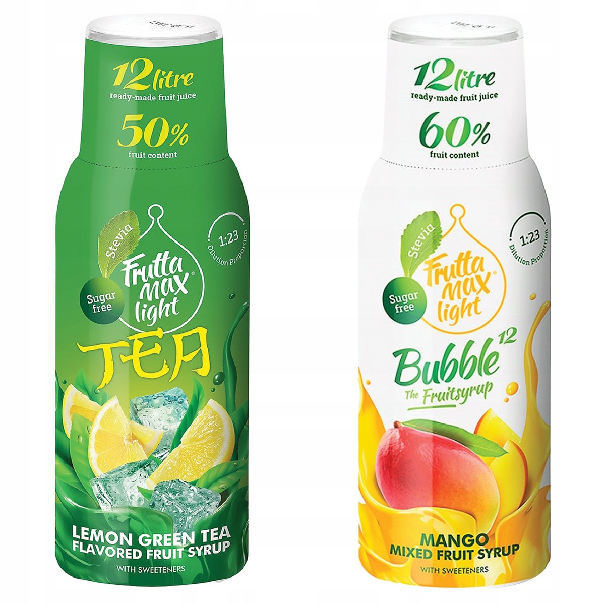 Zestaw 2x Syrop Fruttamax Zielona Herbata Light Mango