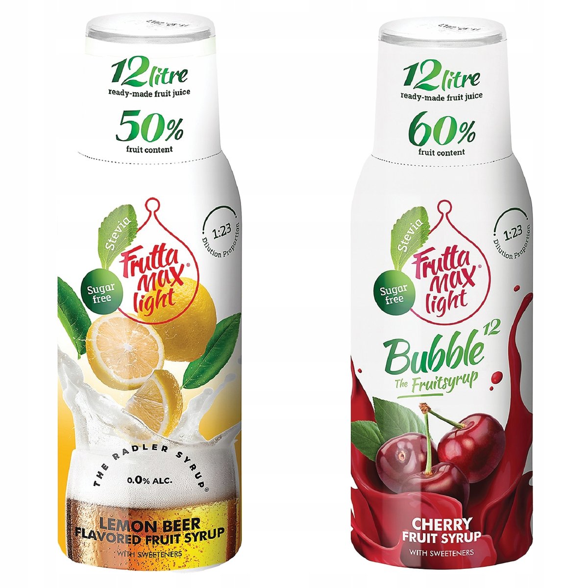 Zestaw 2x Syrop Fruttamax Radler Light Cytryna Wiśnia