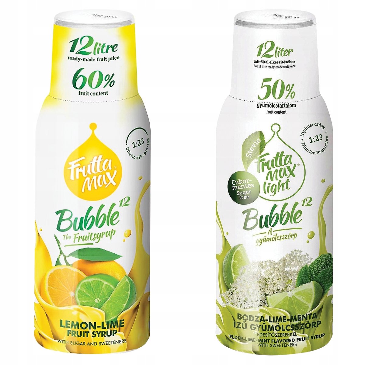 Zestaw 2x Syrop Fruttamax Cytryna-Limonka Limonka-Mięta